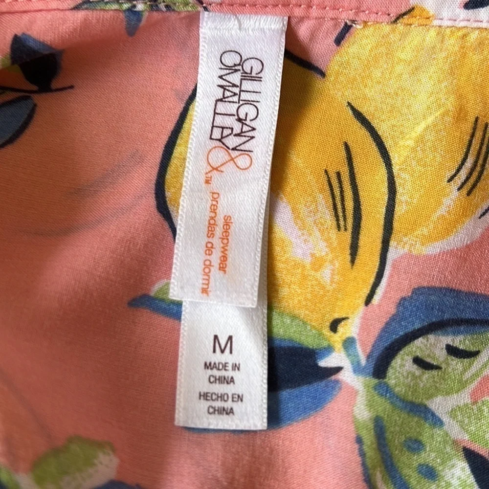 Gillian & OMalley Lemon Print Long Sleeve‎ Sleepwear Pajama Top - Picture 7 of 12